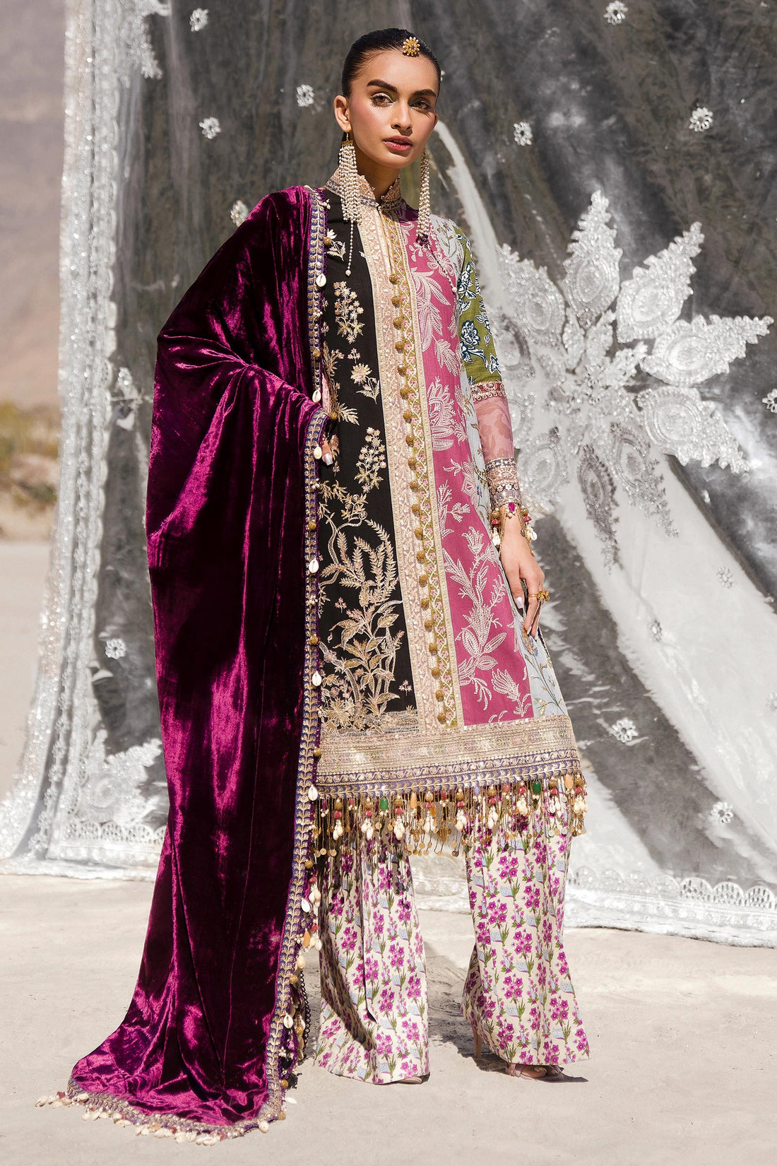 Sana Safinaz | Winter Shawl 24 | S241-006A-3CP by Sana Safinaz - Designer Dress - Type: Ladies Clothes - Available at Libayah - 100% Original