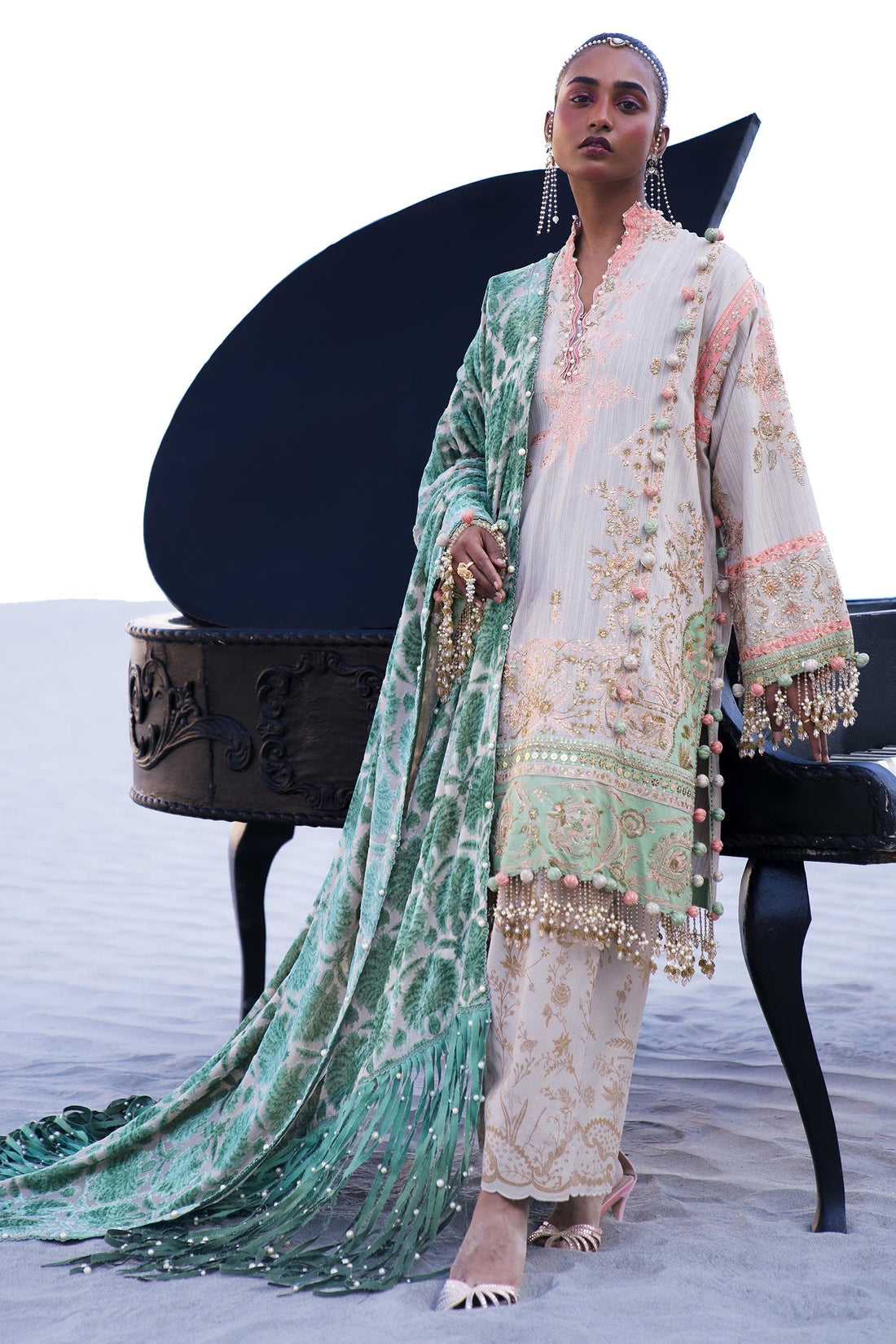 Sana Safinaz | Winter Shawl 24 | S241-001B-3CP by Sana Safinaz - Designer Dress - Type: Ladies Clothes - Available at Libayah - 100% Original
