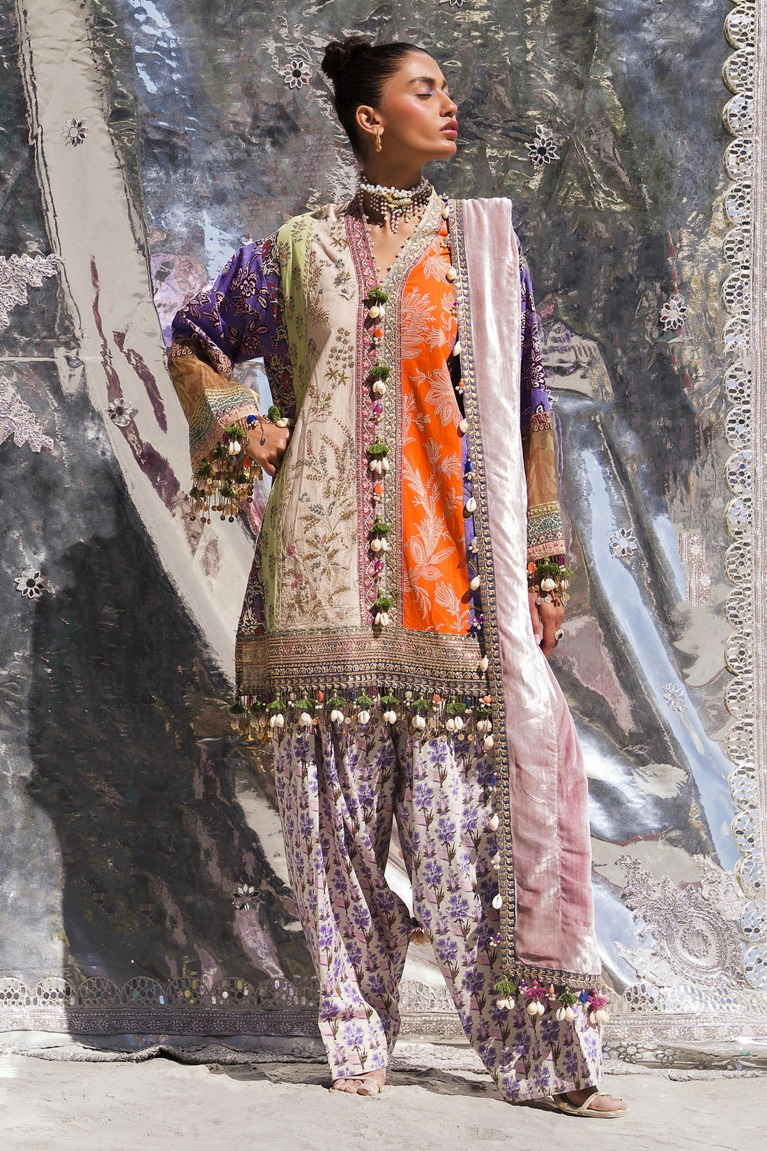 Sana Safinaz | Winter Shawl 24 | S241-006B-3CP by Sana Safinaz - Designer Dress - Type: Ladies Clothes - Available at Libayah - 100% Original