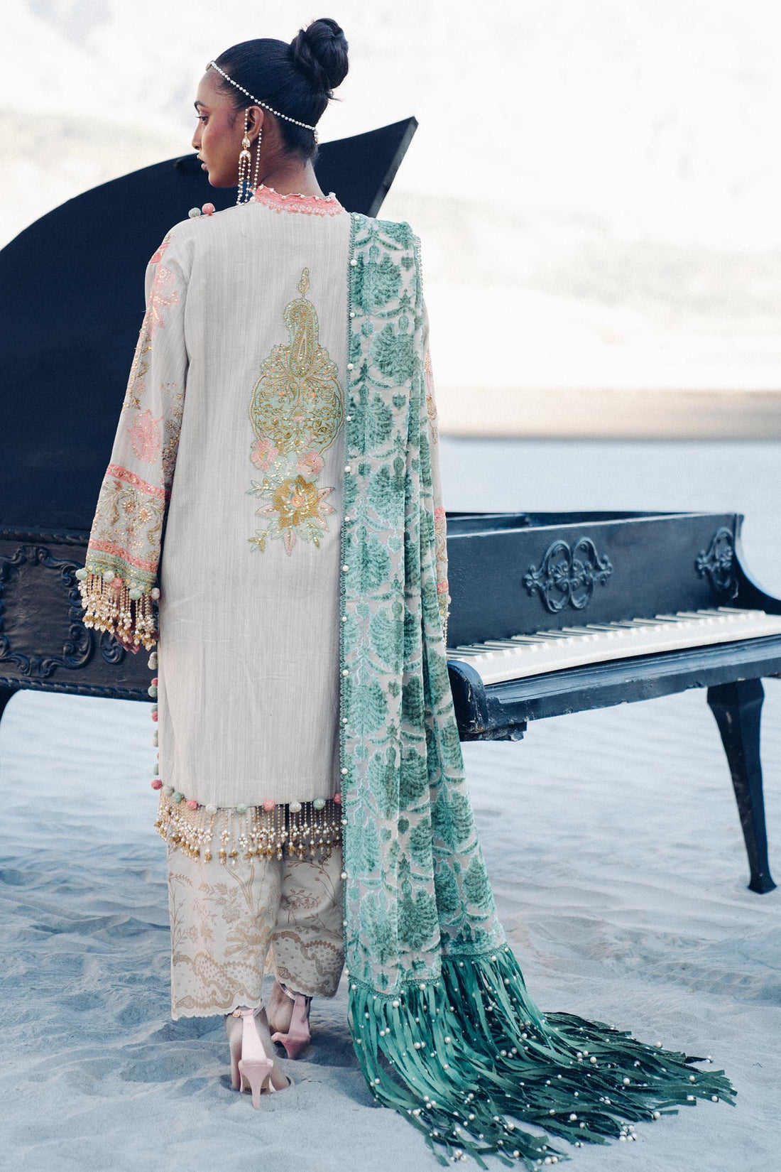 Sana Safinaz | Winter Shawl 24 | S241-001B-3CP by Sana Safinaz - Designer Dress - Type: Ladies Clothes - Available at Libayah - 100% Original