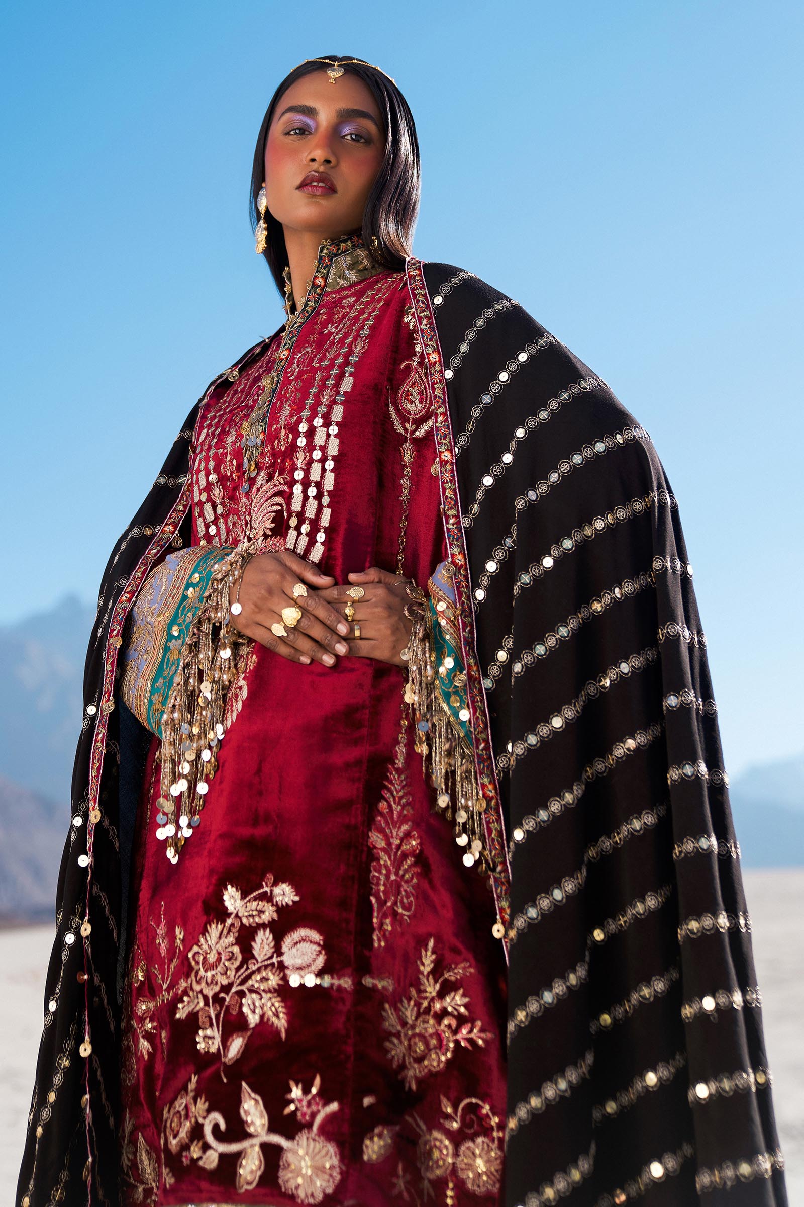 Sana Safinaz | Winter Shawl 24 | V241-002-3CP by Sana Safinaz - Designer Dress - Type: Ladies Clothes - Available at Libayah - 100% Original
