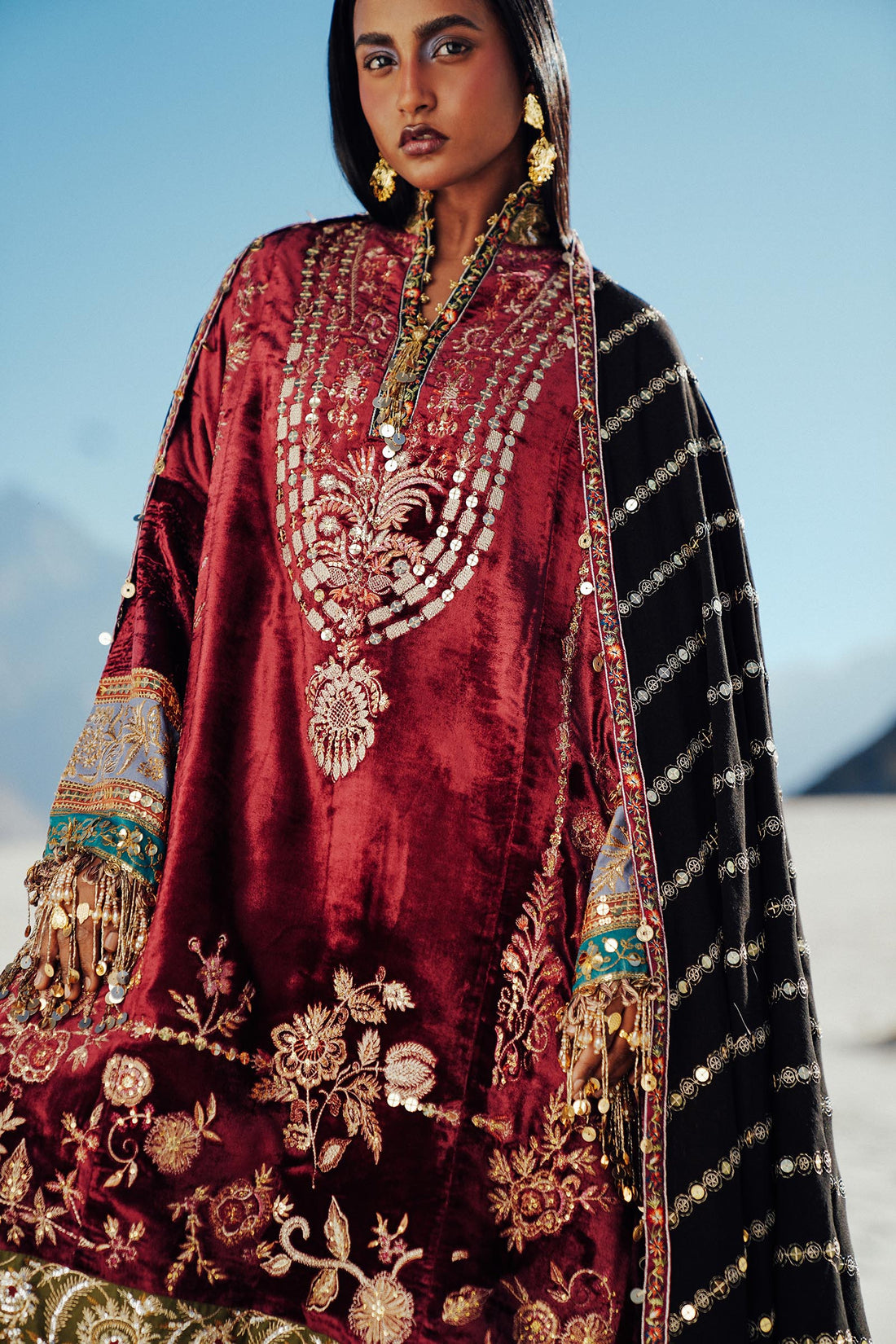 Sana Safinaz | Winter Shawl 24 | V241-002-3CP by Sana Safinaz - Designer Dress - Type: Ladies Clothes - Available at Libayah - 100% Original