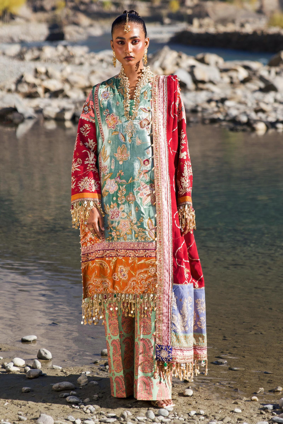 Sana Safinaz | Winter Shawl 24 | V241-006-3CP by Sana Safinaz - Designer Dress - Type: Ladies Clothes - Available at Libayah - 100% Original