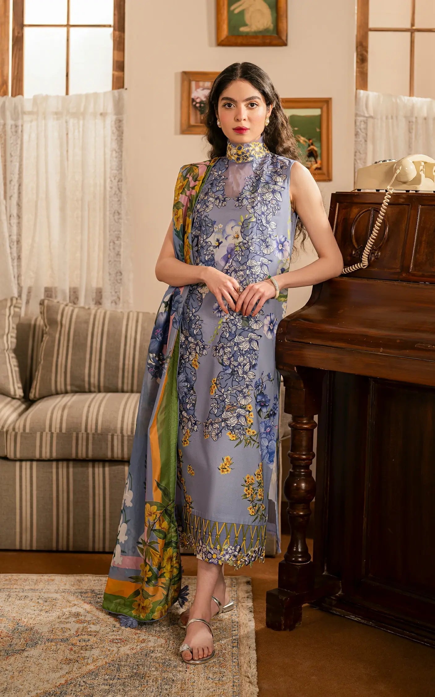 Asifa and Nabeel | Meraki Vintage 25 | Sunehri (MVL25-02) by Asifa and Nabeel - Designer Dress - Type: Ladies Clothes - Available at Libayah - 100% Original