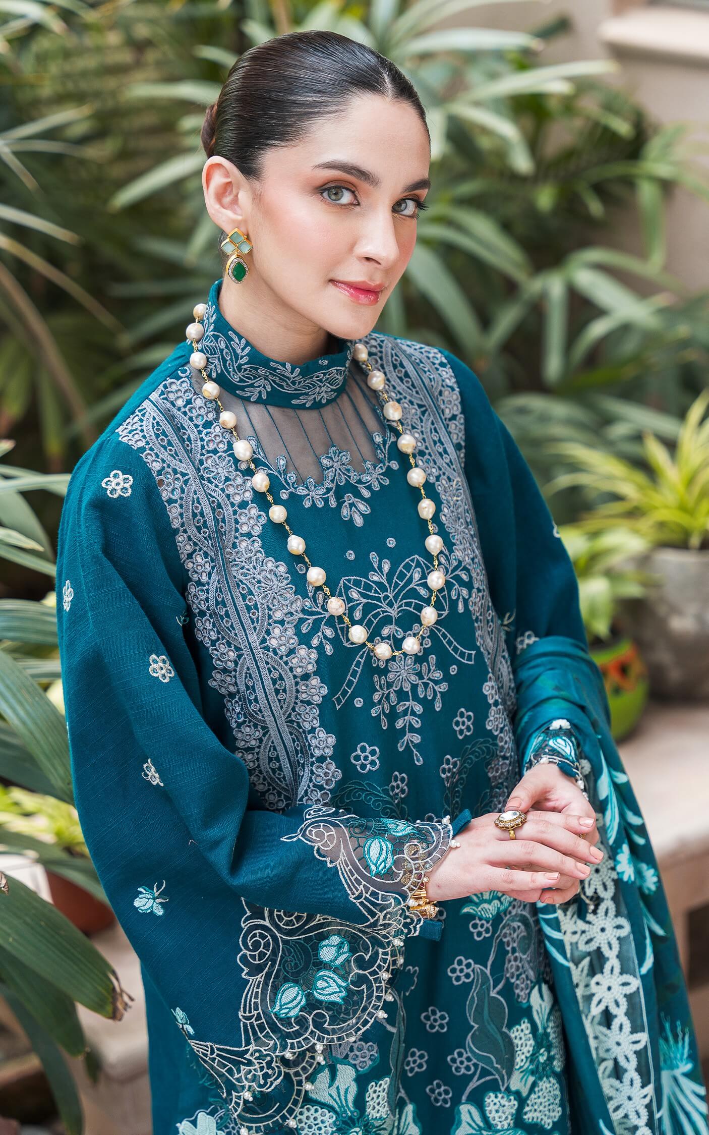 Asifa and Nabeel | Luxury Winter 24 | TEAL WL-07 by Asifa and Nabeel - Designer Dress - Type: Ladies Clothes - Available at Libayah - 100% Original