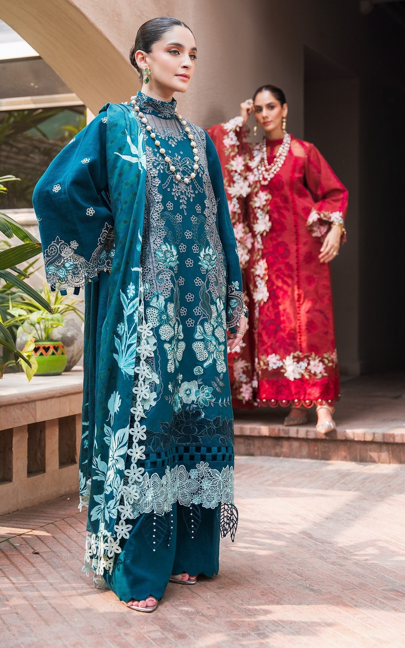 Asifa and Nabeel | Luxury Winter 24 | TEAL WL-07 by Asifa and Nabeel - Designer Dress - Type: Ladies Clothes - Available at Libayah - 100% Original