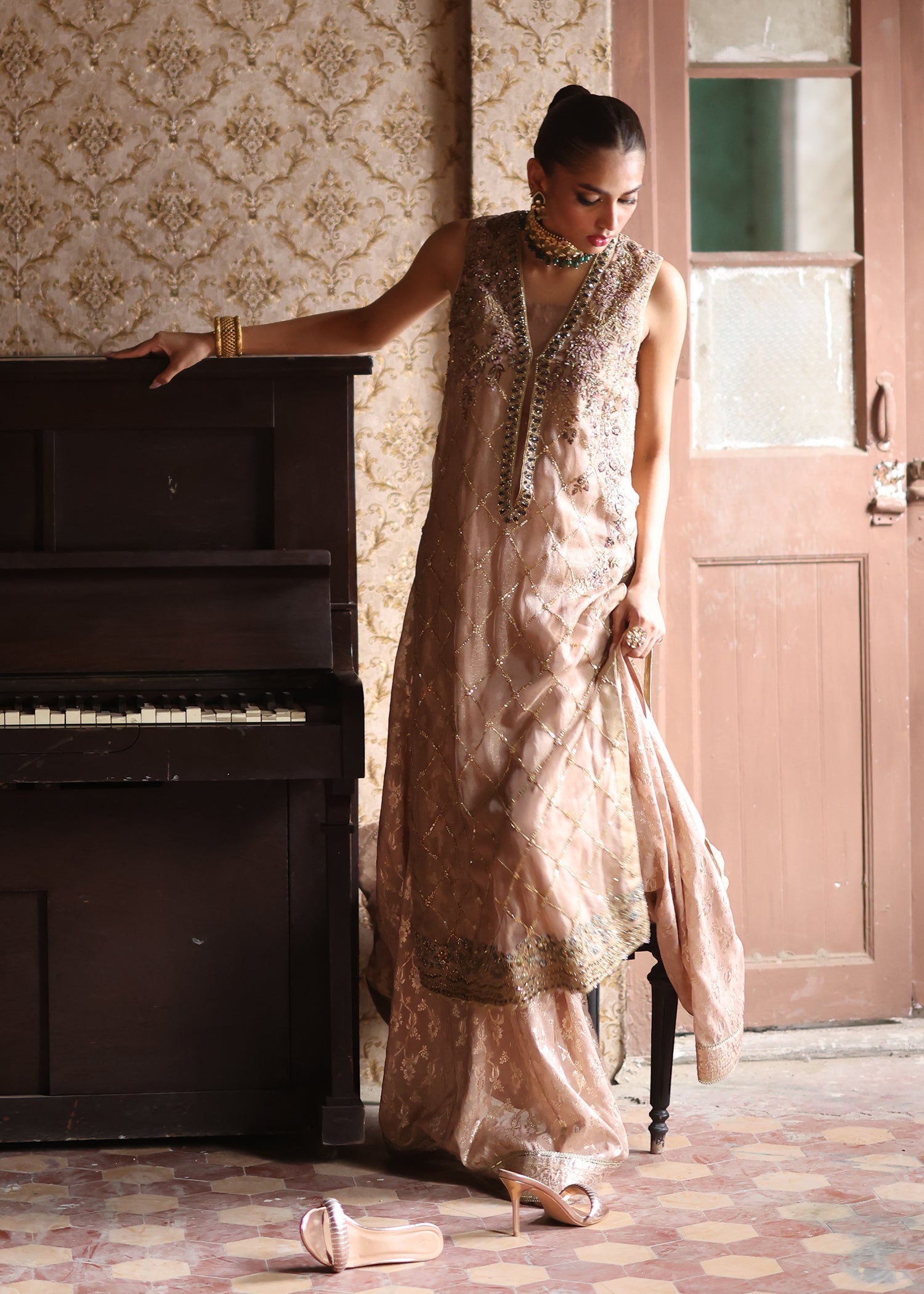 Umsha | Mehfil-e-Rang | Timeless Taupe by Umsha - Designer Dress - Type: Ladies Clothes - Available at Libayah - 100% Original