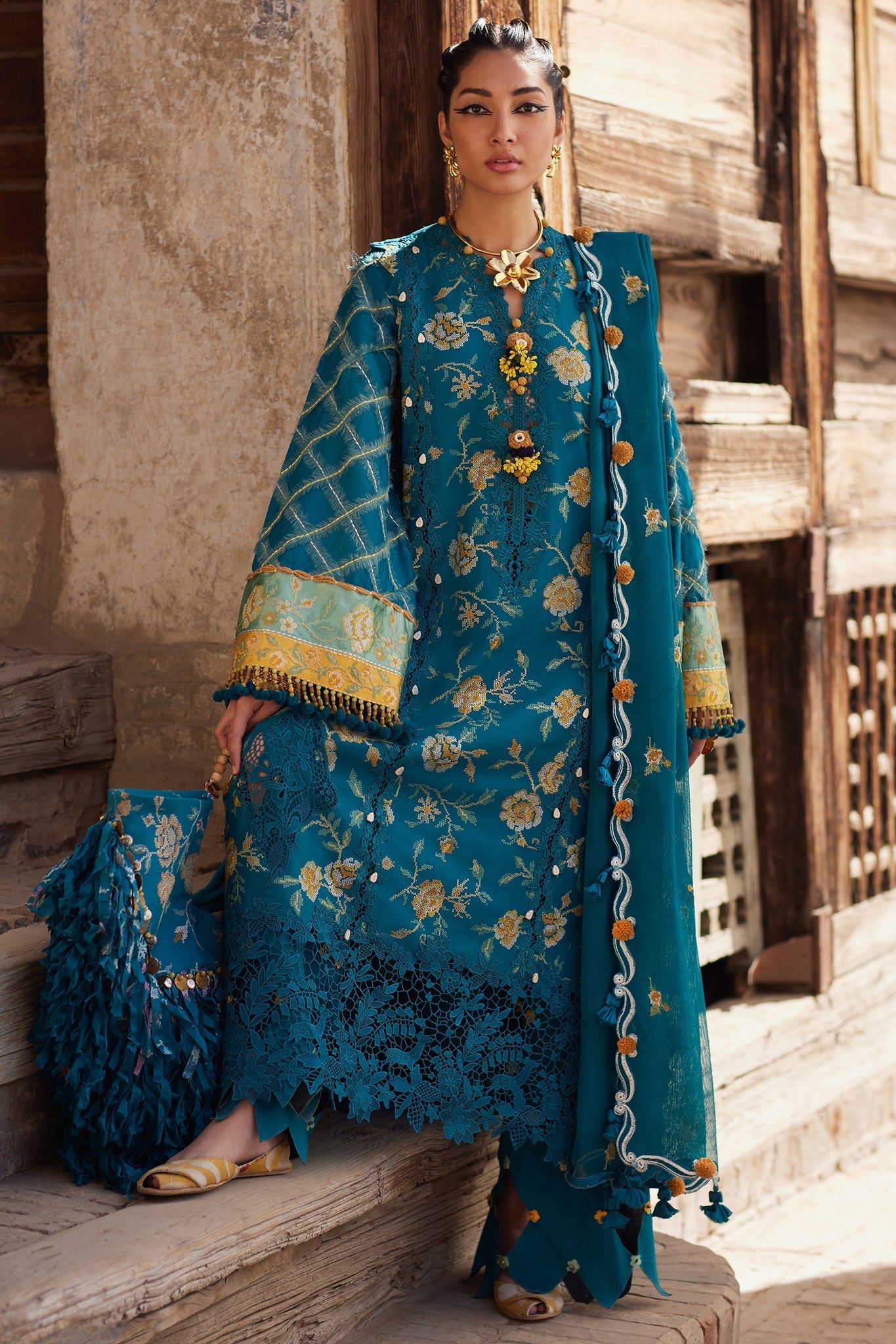 Elan | Luxury Lawn 25 | OPHELIA (EL25-10 A) by Elan - Designer Dress - Type: Ladies Clothes - Available at Libayah - 100% Original