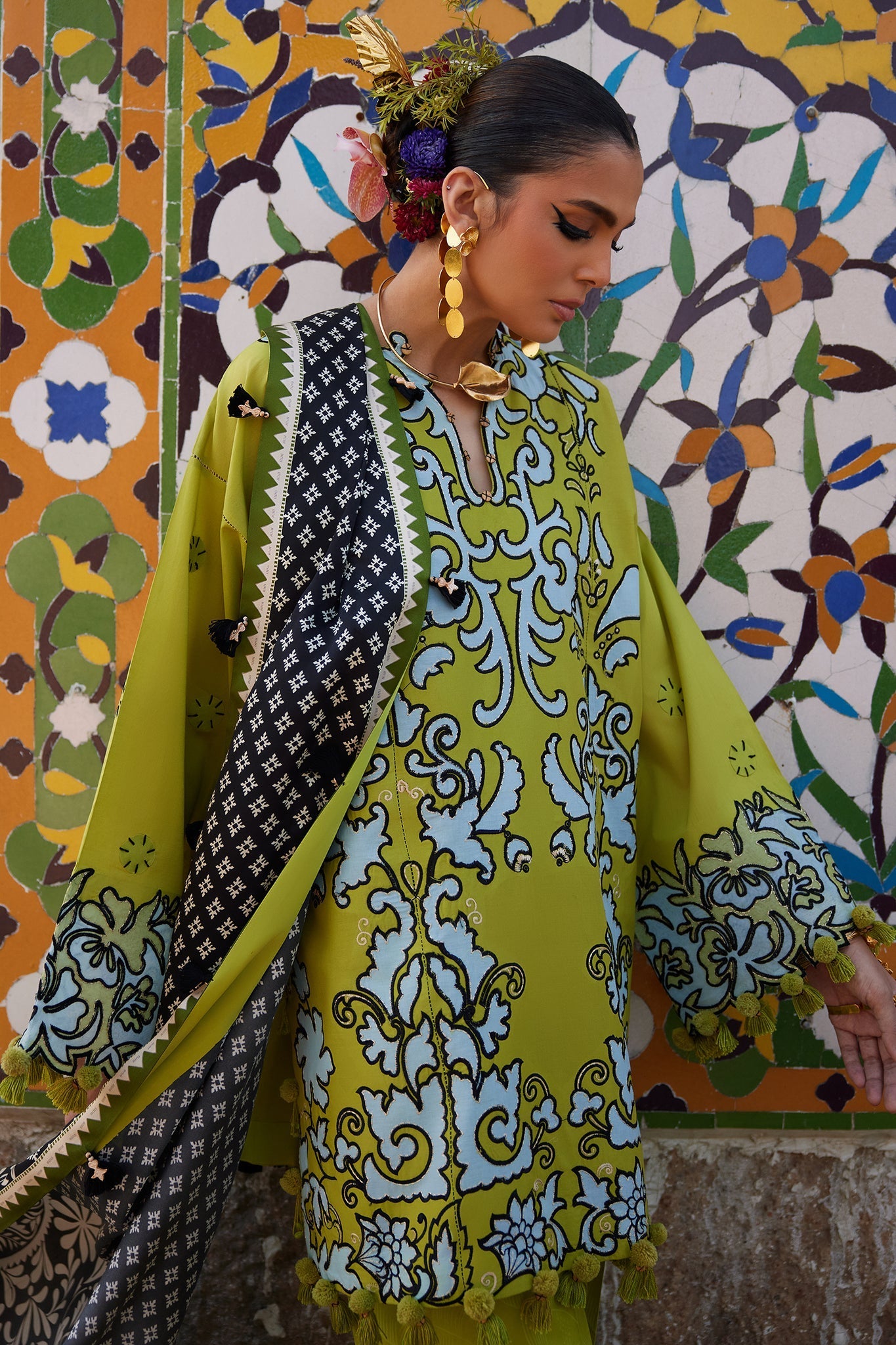 Elan | Luxury Lawn 25 | SOLENE (EL25-03 A) by Elan - Designer Dress - Type: Ladies Clothes - Available at Libayah - 100% Original