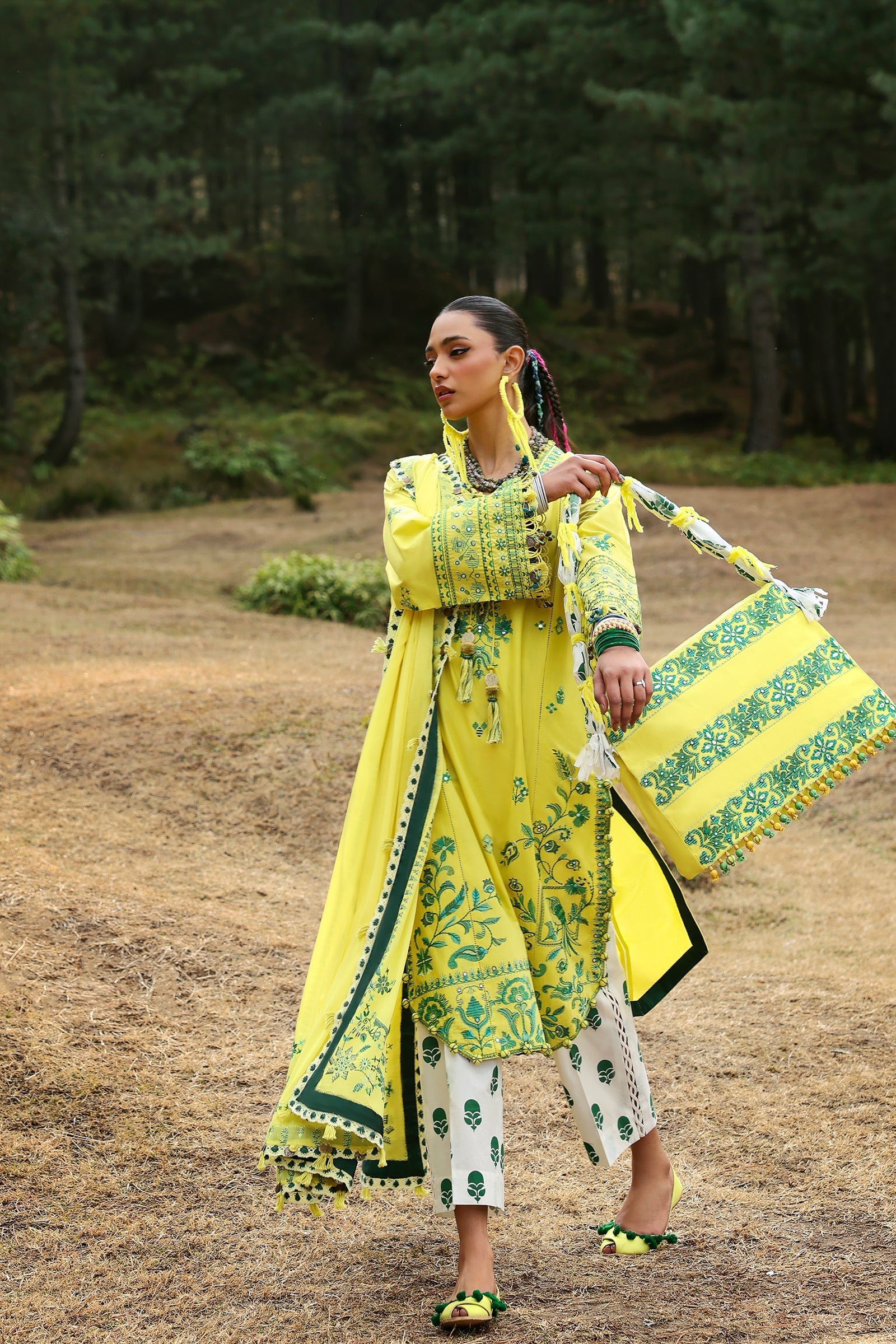 Zaha | Lawn 25 | ELAYA (ZL25-10 B) by Zaha - Designer Dress - Type: Ladies Clothes - Available at Libayah - 100% Original