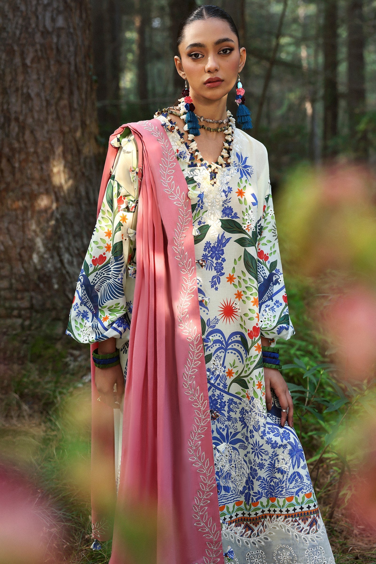 Zaha | Lawn 25 | WHITE SOLANA (ZL25-03 B) by Zaha - Designer Dress - Type: Ladies Clothes - Available at Libayah - 100% Original