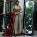 Wahajmkhan | Bahar Begum Formals | IVORY & MAROON BEGUM PESHWAS by Wahaj M.Khan - Designer Dress - Type: Ladies Clothes - Available at Libayah - 100% Original