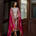 Wahajmkhan | Bahar Begum Formals | TISSUE PINK & MAGENTA SHAWL by Wahaj M.Khan - Designer Dress - Type: Ladies Clothes - Available at Libayah - 100% Original
