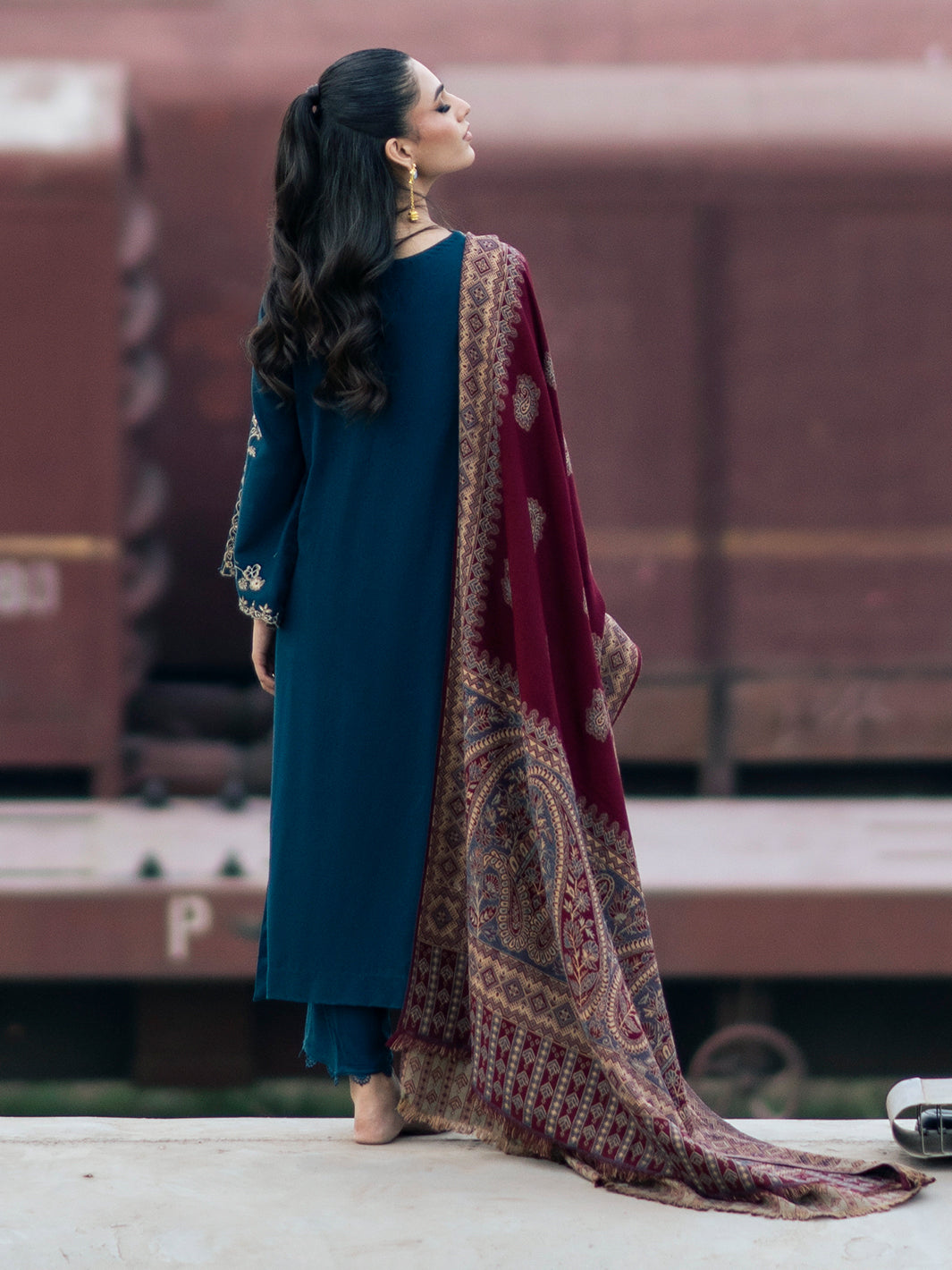 Izel | Musafir Embroidered Winter Collection 24 |  VASL by Izel - Designer Dress - Type: Casual - Available at Libayah - 100% Original