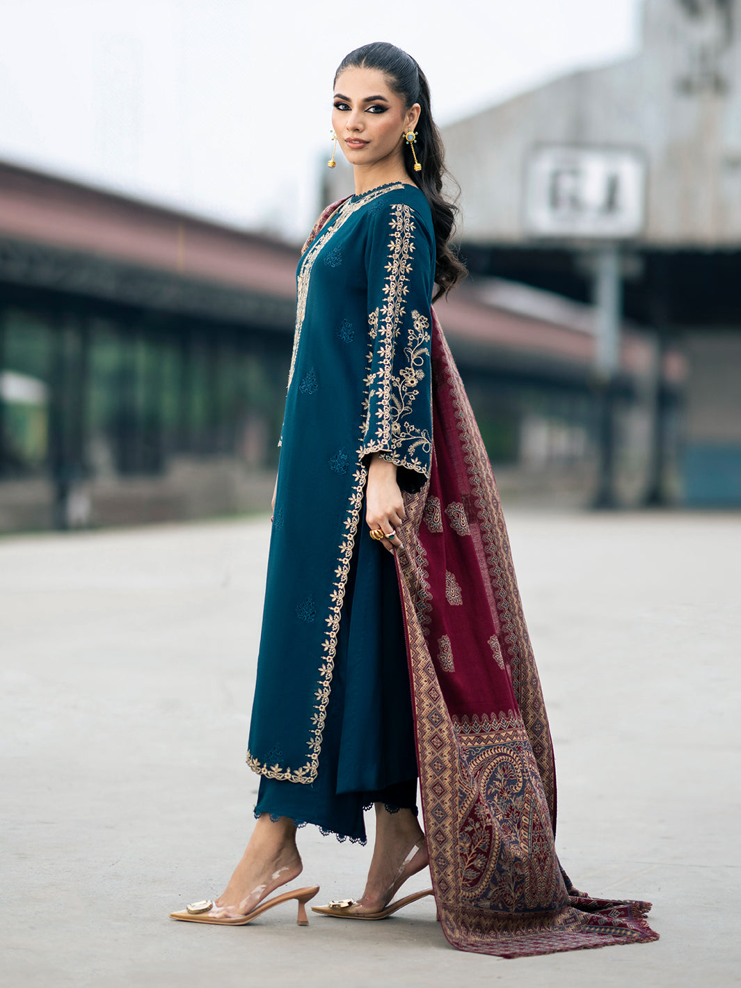 Izel | Musafir Embroidered Winter Collection 24 |  VASL by Izel - Designer Dress - Type: Casual - Available at Libayah - 100% Original