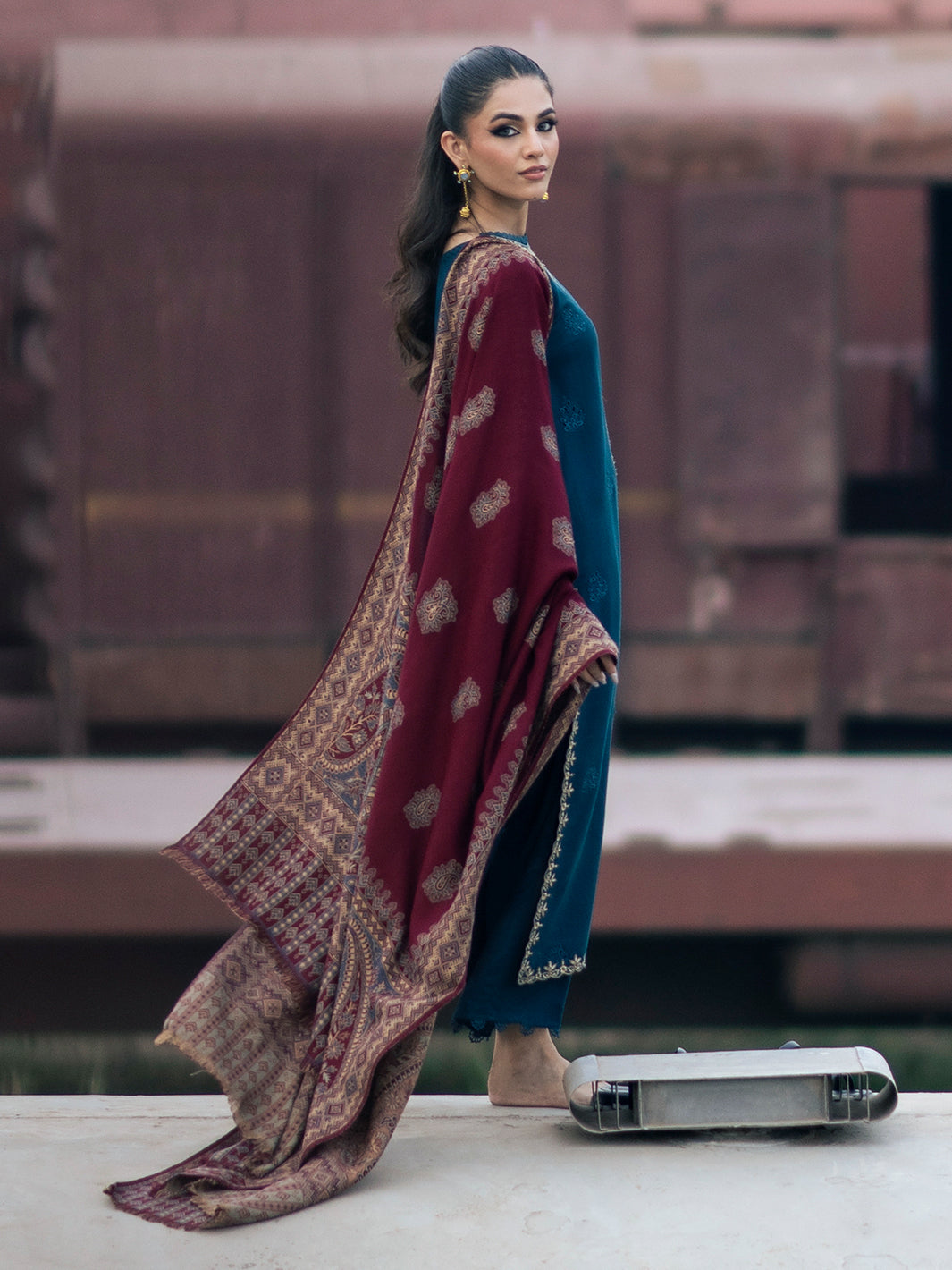 Izel | Musafir Embroidered Winter Collection 24 |  VASL by Izel - Designer Dress - Type: Casual - Available at Libayah - 100% Original