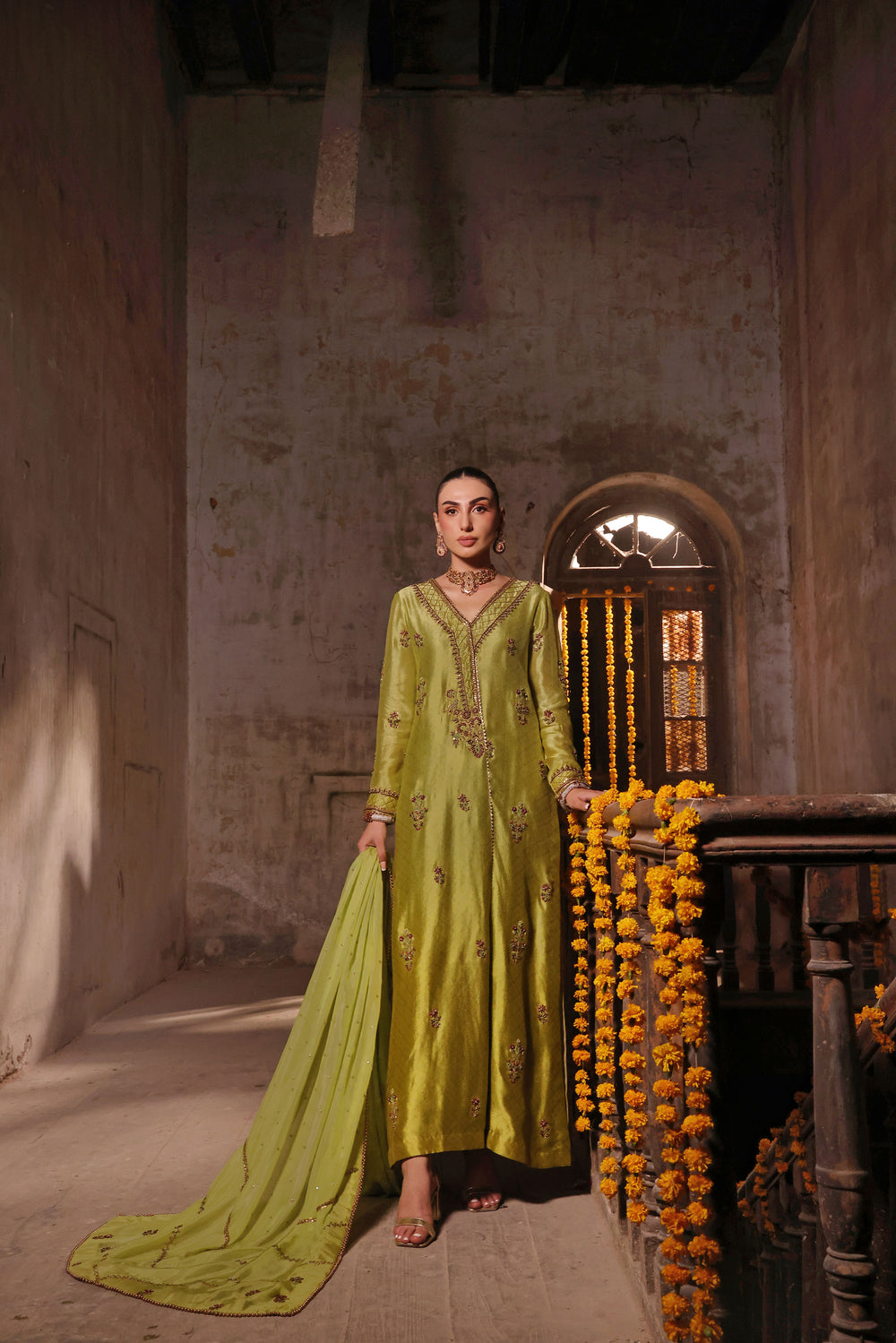 Wahaj M Khan | Banno Formals |  Electric classic Green Bano by Wahaj M Khan - Designer Dress - Type: Ladies Clothes - Available at Libayah - 100% Original