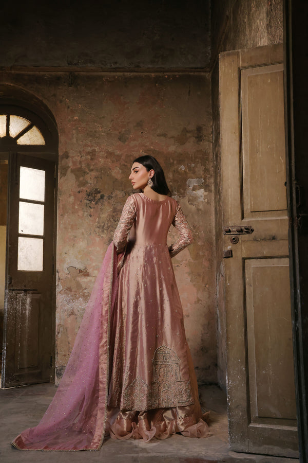 Wahaj M Khan | Banno Formals |   Pale Pink Lama Tissue Bano by Wahaj M Khan - Designer Dress - Type: Ladies Clothes - Available at Libayah - 100% Original