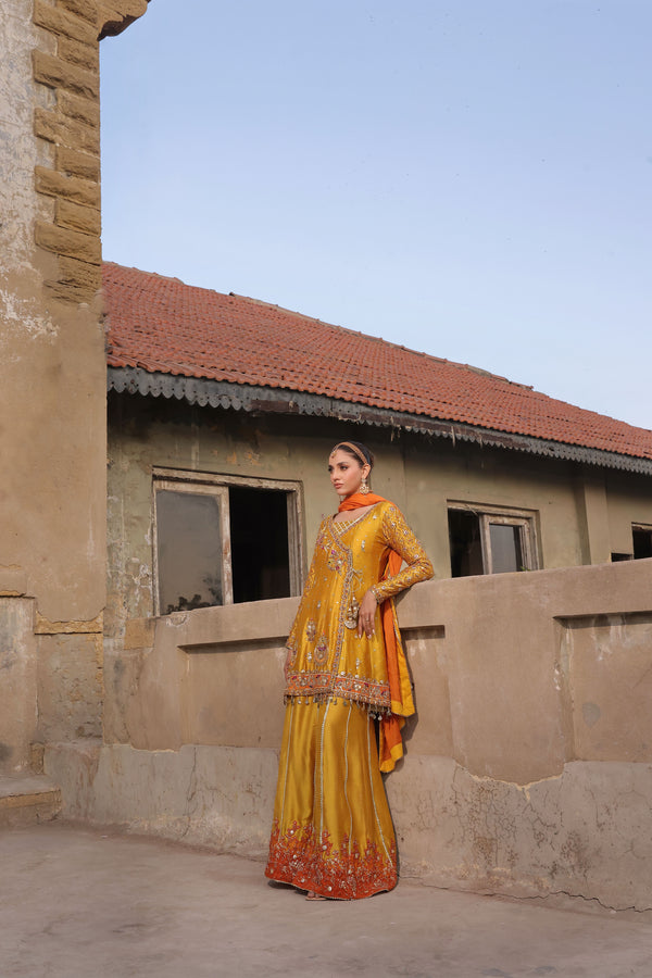Wahaj M Khan | Banno Formals | Mayun jora - Sheesha Peplum set by Wahaj M Khan - Designer Dress - Type: Ladies Clothes - Available at Libayah - 100% Original