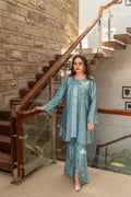 Wahaj M Khan | The Print Story |    Periwinkle Sheesha Jacket by Wahaj M Khan - Designer Dress - Type: Ladies Clothes - Available at Libayah - 100% Original