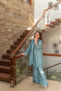 Wahaj M Khan | The Print Story |    Periwinkle Sheesha Jacket by Wahaj M Khan - Designer Dress - Type: Ladies Clothes - Available at Libayah - 100% Original