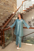 Wahaj M Khan | The Print Story |    Periwinkle Sheesha Jacket by Wahaj M Khan - Designer Dress - Type: Ladies Clothes - Available at Libayah - 100% Original