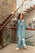 Wahaj M Khan | The Print Story |    Periwinkle Sheesha Jacket by Wahaj M Khan - Designer Dress - Type: Ladies Clothes - Available at Libayah - 100% Original
