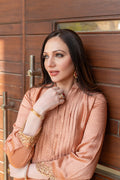 Wahaj M Khan | The Print Story |  Salmon Peach Sheesha Outfit by Wahaj M Khan - Designer Dress - Type: Ladies Clothes - Available at Libayah - 100% Original