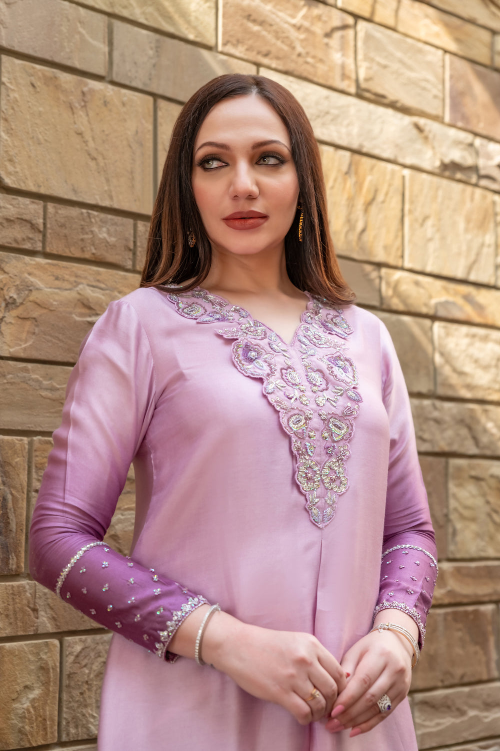 Wahaj M Khan | The Print Story |  Purple Shaded Sheesha Outfit by Wahaj M Khan - Designer Dress - Type: Ladies Clothes - Available at Libayah - 100% Original