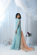 Wahaj M Khan | Zohra Drop 2 Formals | Ferozi & Peach Gharara Set by Wahaj M.Khan - Designer Dress - Type: Ladies Clothes - Available at Libayah - 100% Original