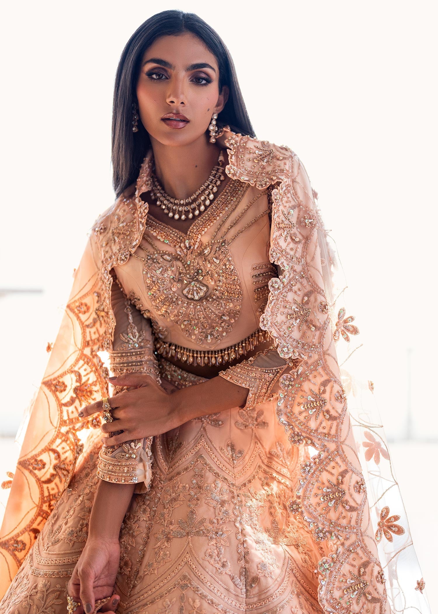 Waqas Shah | Amariage Luxury Formals | Coral Bliss by Waqas Shah - Designer Dress - Type: Ladies Clothes - Available at Libayah - 100% Original