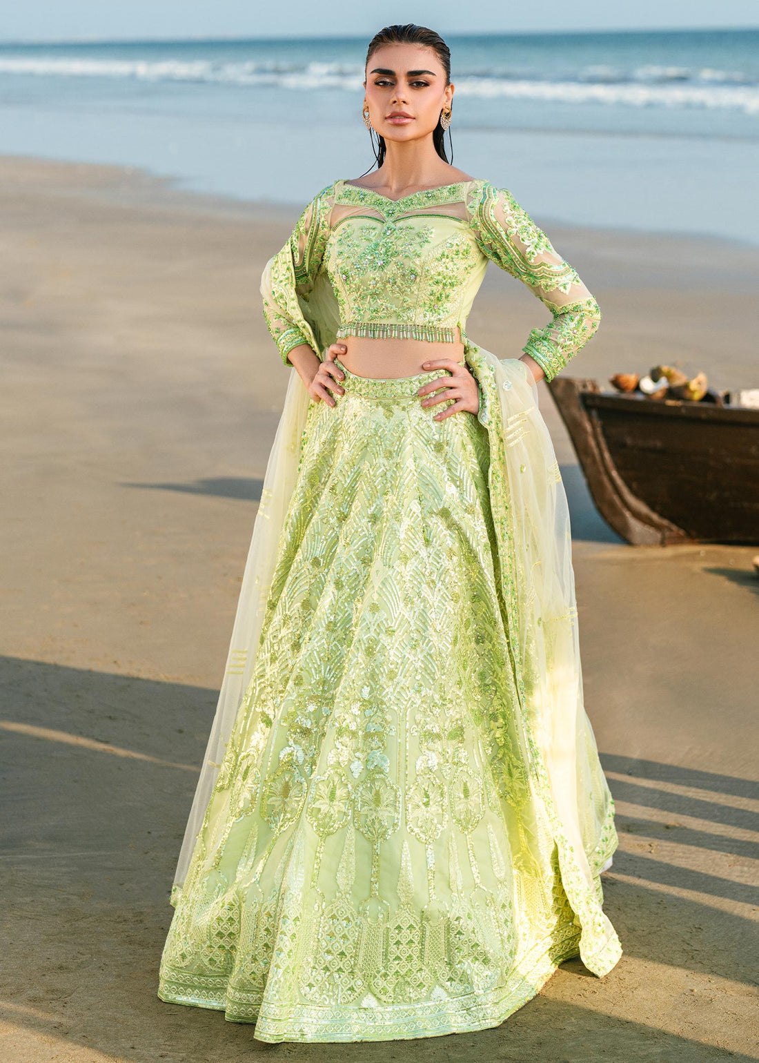 Waqas Shah | Amariage Luxury Formals | Mint Bloom by Waqas Shah - Designer Dress - Type: Ladies Clothes - Available at Libayah - 100% Original