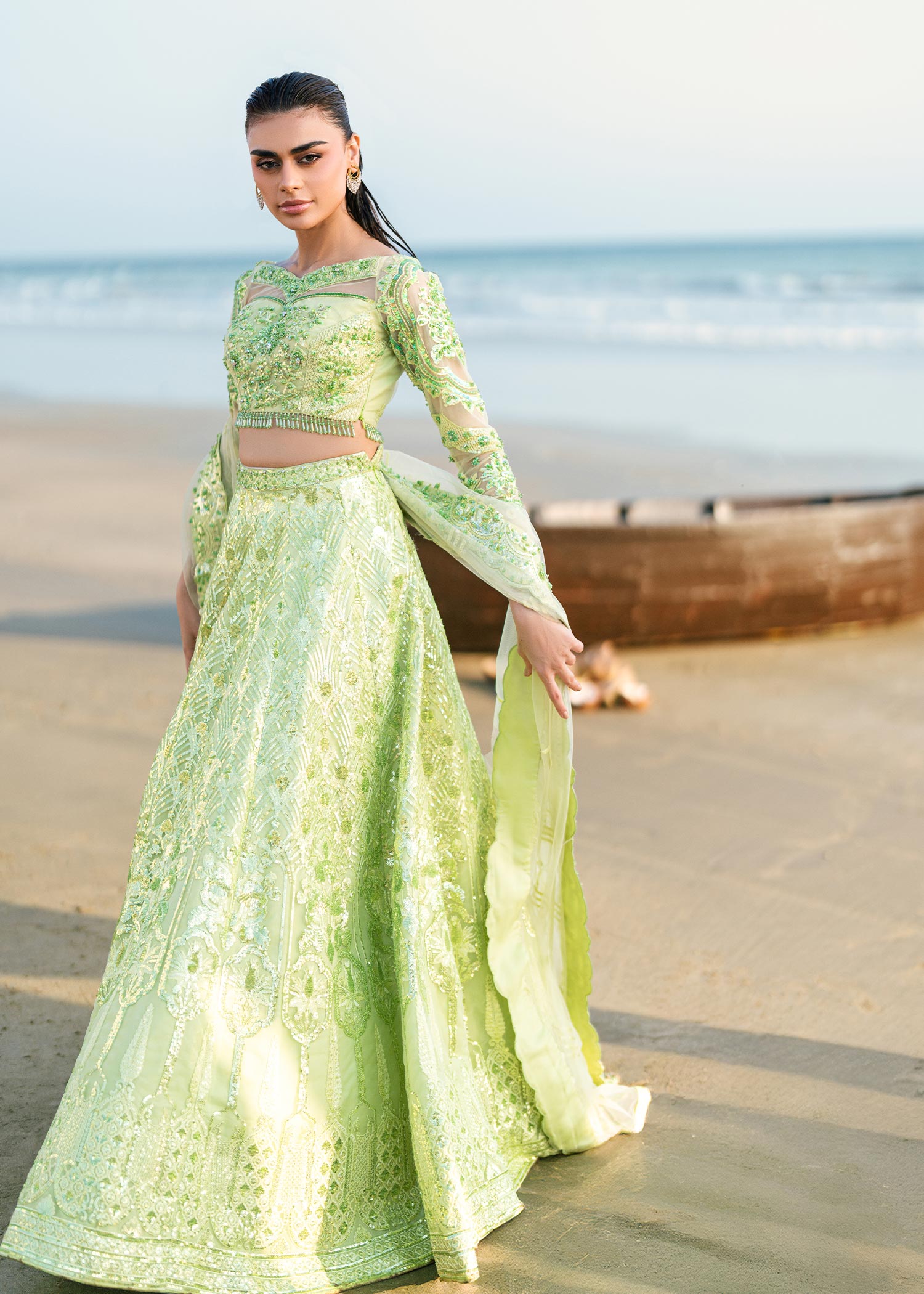 Waqas Shah | Amariage Luxury Formals | Mint Bloom by Waqas Shah - Designer Dress - Type: Ladies Clothes - Available at Libayah - 100% Original