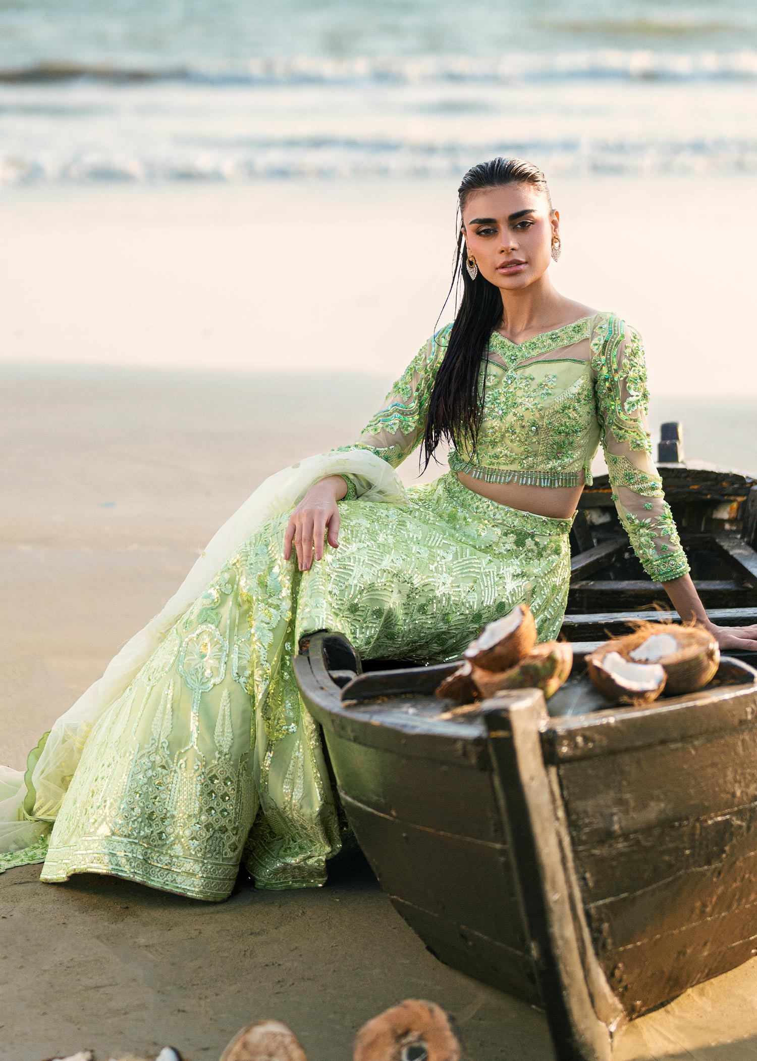 Waqas Shah | Amariage Luxury Formals | Mint Bloom by Waqas Shah - Designer Dress - Type: Ladies Clothes - Available at Libayah - 100% Original