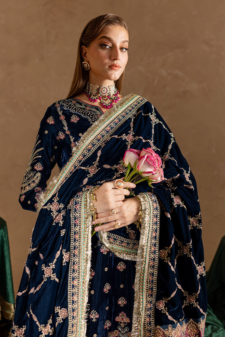 Marjjan | De Rose Velvet | MRV-10 (BLUE) by Marjjan - Designer Dress - Type: Ladies Clothes - Available at Libayah - 100% Original