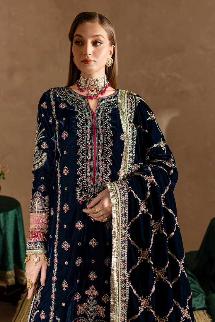 Marjjan | De Rose Velvet | MRV-10 (BLUE) by Marjjan - Designer Dress - Type: Ladies Clothes - Available at Libayah - 100% Original
