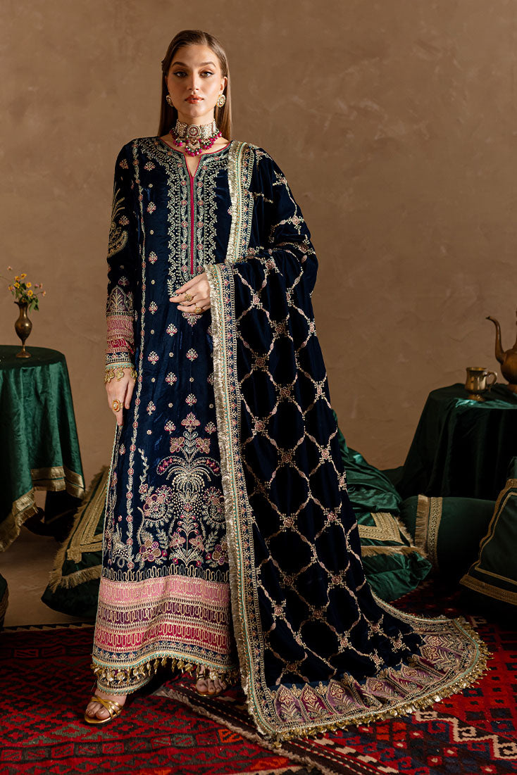 Marjjan | De Rose Velvet | MRV-10 (BLUE) by Marjjan - Designer Dress - Type: Ladies Clothes - Available at Libayah - 100% Original