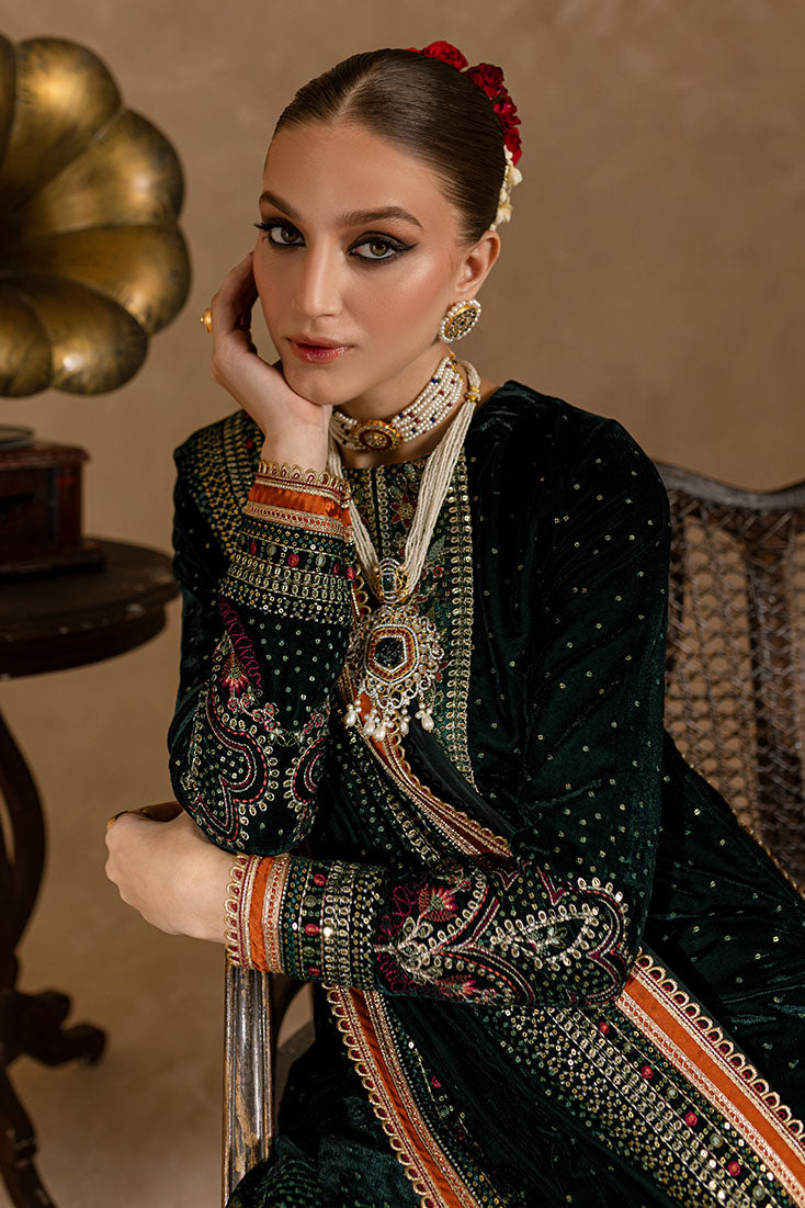 Marjjan | De Rose Velvet | MRV-07 (GREEN) by Marjjan - Designer Dress - Type: Ladies Clothes - Available at Libayah - 100% Original