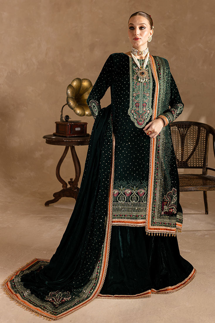 Marjjan | De Rose Velvet | MRV-07 (GREEN) by Marjjan - Designer Dress - Type: Ladies Clothes - Available at Libayah - 100% Original