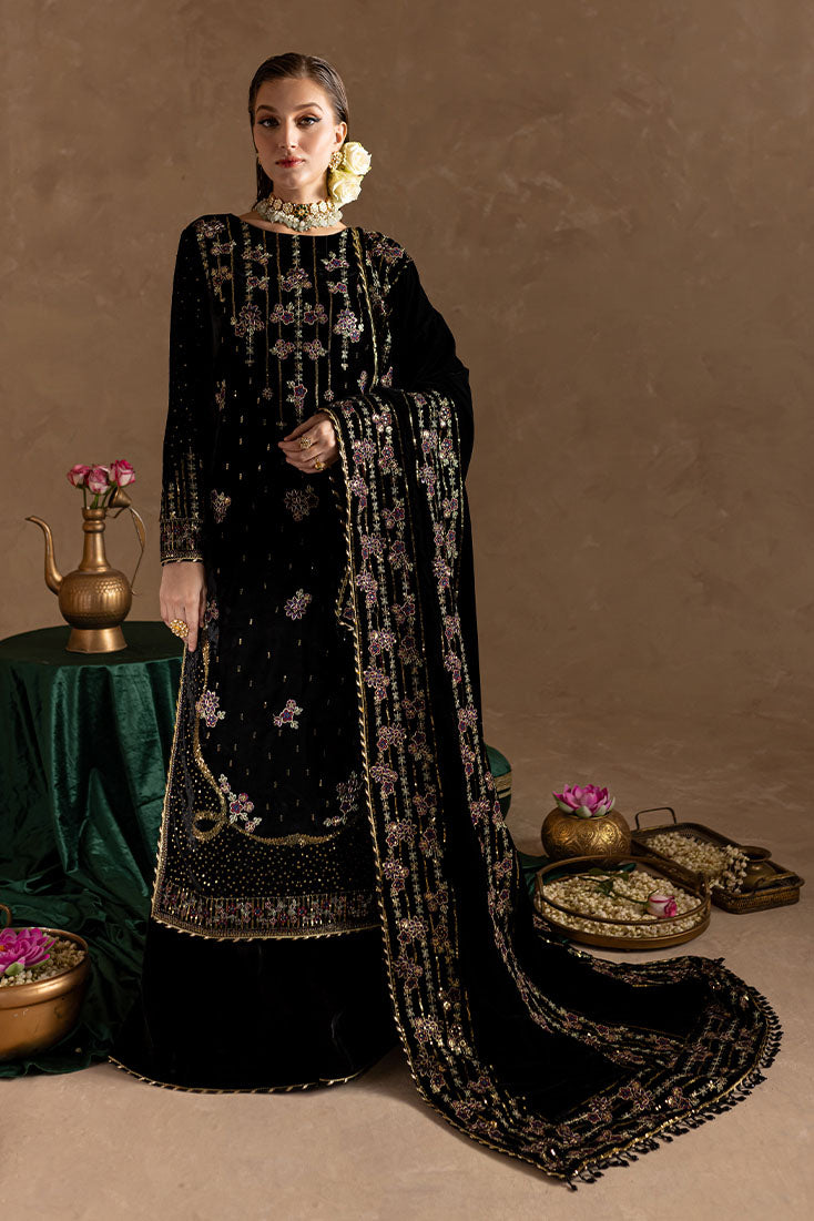 Marjjan | De Rose Velvet | MRV-09 (BLACK) by Marjjan - Designer Dress - Type: Ladies Clothes - Available at Libayah - 100% Original