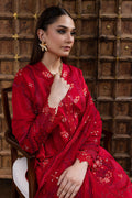 Marjjan | Aangan Embroidered Viscose |  PEV-24 B (RED) by Marjjan - Designer Dress - Type: Ladies Clothes - Available at Libayah - 100% Original