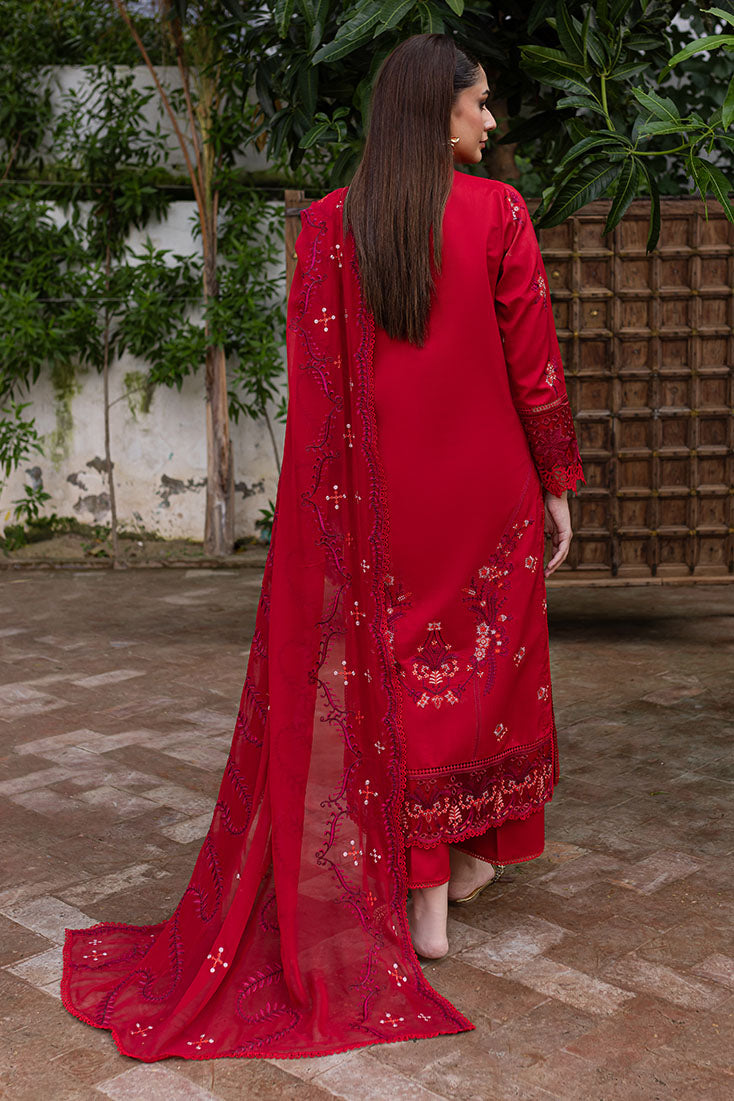 Marjjan | Aangan Embroidered Viscose |  PEV-24 B (RED) by Marjjan - Designer Dress - Type: Ladies Clothes - Available at Libayah - 100% Original