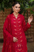 Marjjan | Aangan Embroidered Viscose |  PEV-24 B (RED) by Marjjan - Designer Dress - Type: Ladies Clothes - Available at Libayah - 100% Original