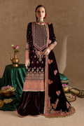 Marjjan | De Rose Velvet | MRV-08 (MEHROON) by Marjjan - Designer Dress - Type: Ladies Clothes - Available at Libayah - 100% Original
