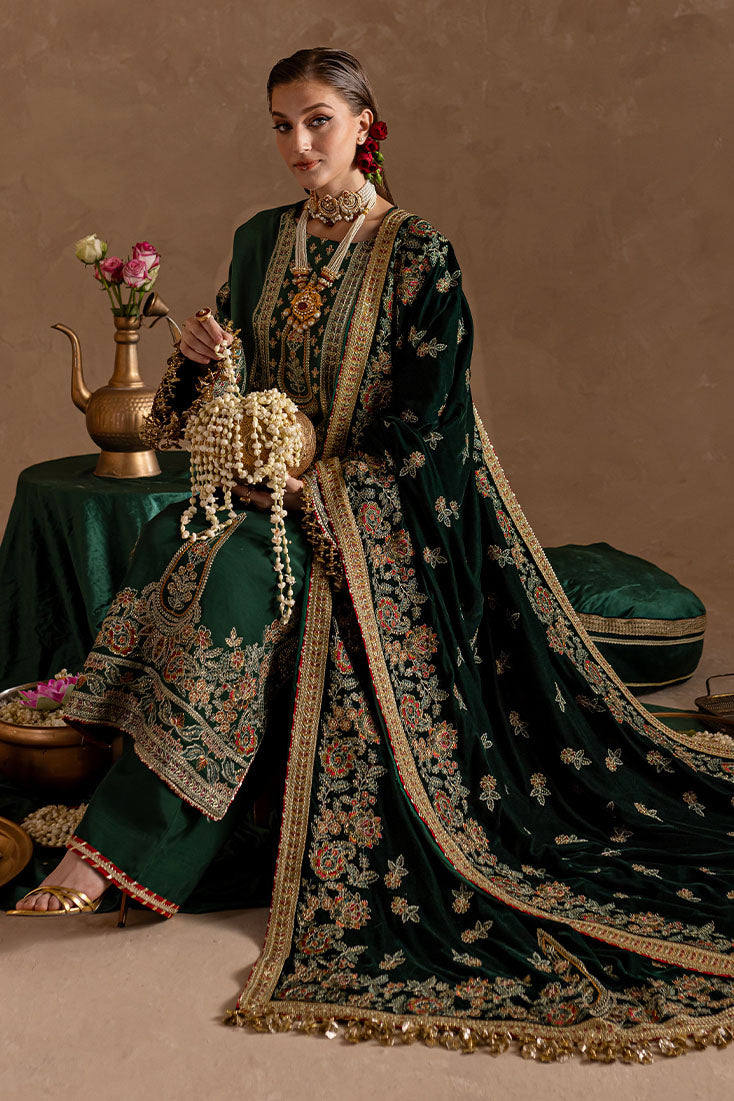 Marjjan | De Rose Velvet | MRV-11 (GREEN) by Marjjan - Designer Dress - Type: Ladies Clothes - Available at Libayah - 100% Original