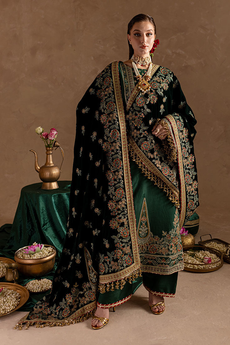 Marjjan | De Rose Velvet | MRV-11 (GREEN) by Marjjan - Designer Dress - Type: Ladies Clothes - Available at Libayah - 100% Original