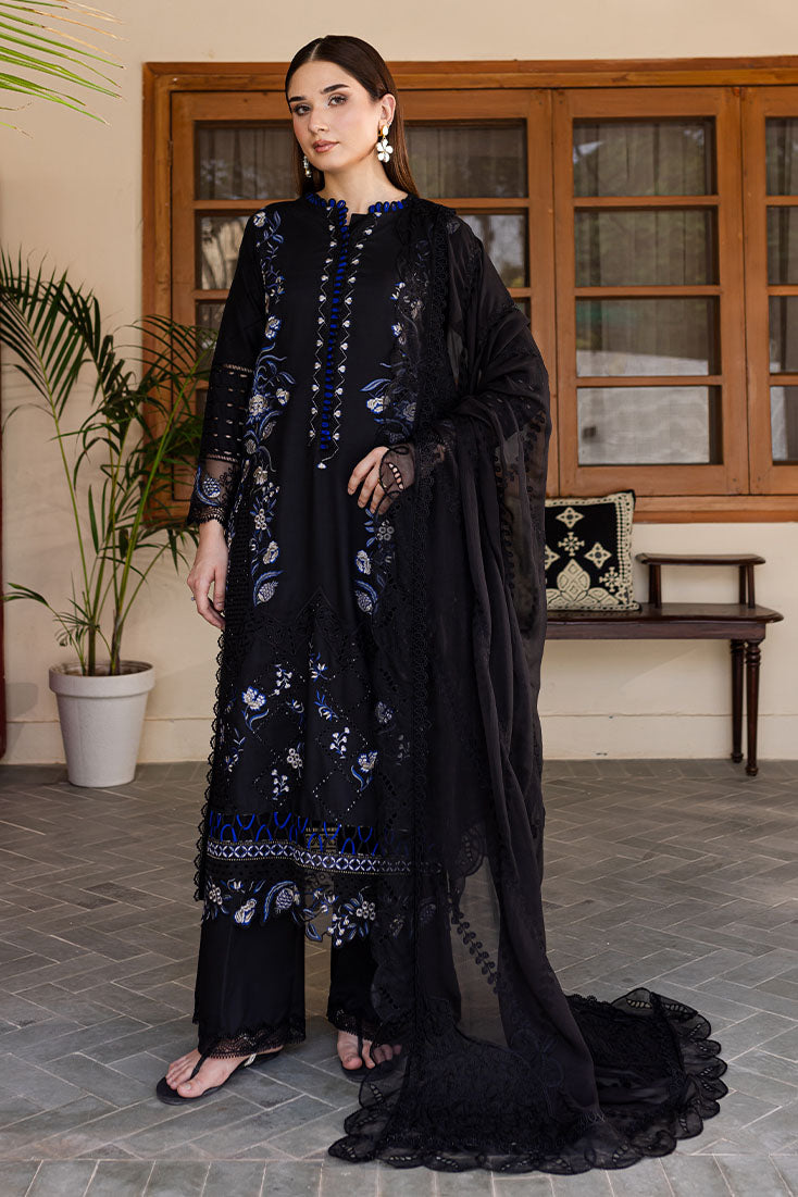 Marjjan | Aangan Embroidered Viscose |  PEV-21 B (BLACK) by Marjjan - Designer Dress - Type: Ladies Clothes - Available at Libayah - 100% Original