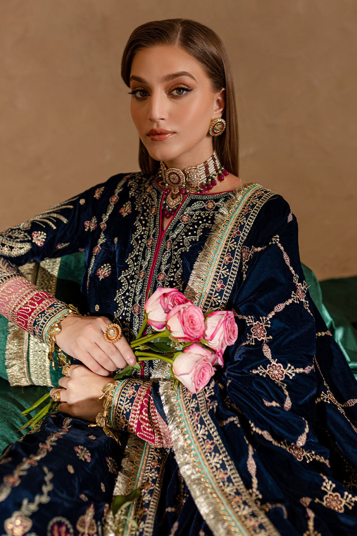 Marjjan | De Rose Velvet | MRV-10 (BLUE) by Marjjan - Designer Dress - Type: Ladies Clothes - Available at Libayah - 100% Original