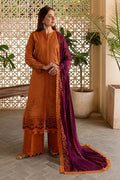 Marjjan | Aangan Embroidered Viscose |  PEV-23 B (RUST) by Marjjan - Designer Dress - Type: Ladies Clothes - Available at Libayah - 100% Original
