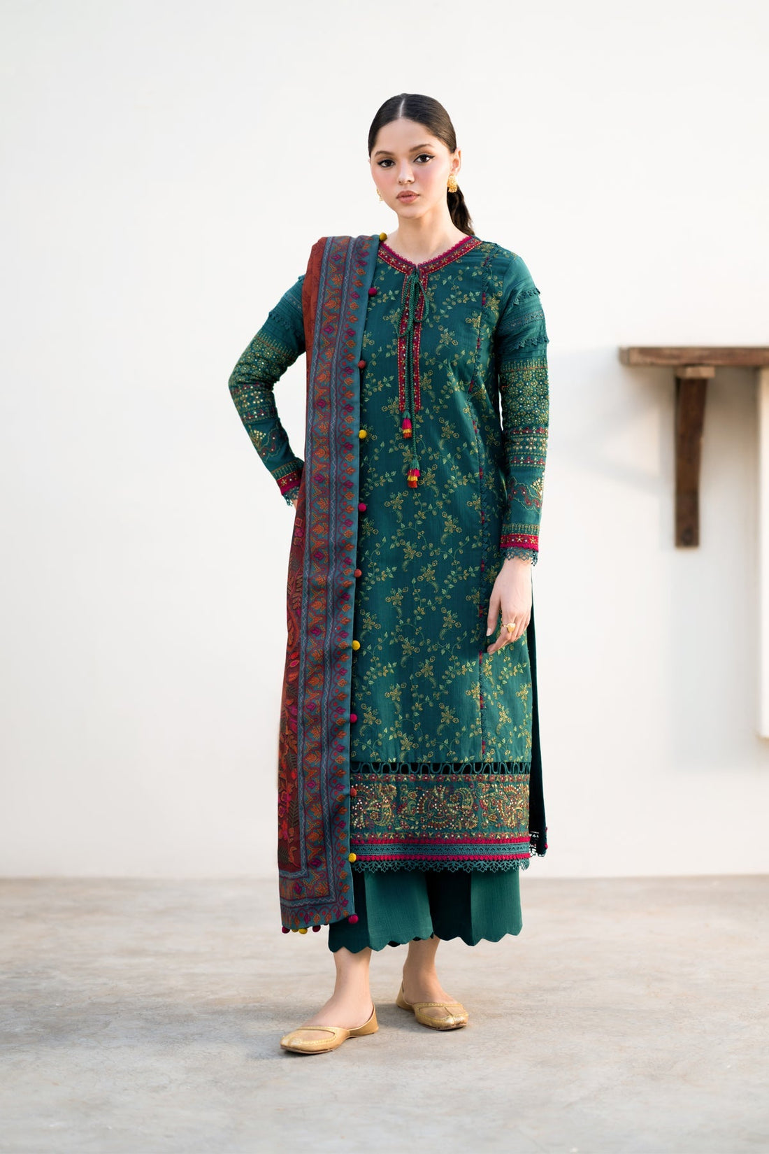 Xenia Formals | Dhoop Kinaray Winter Shawl 24 | ZEMURD by Xenia Formals - Designer Dress - Type: Ladies Clothes - Available at Libayah - 100% Original